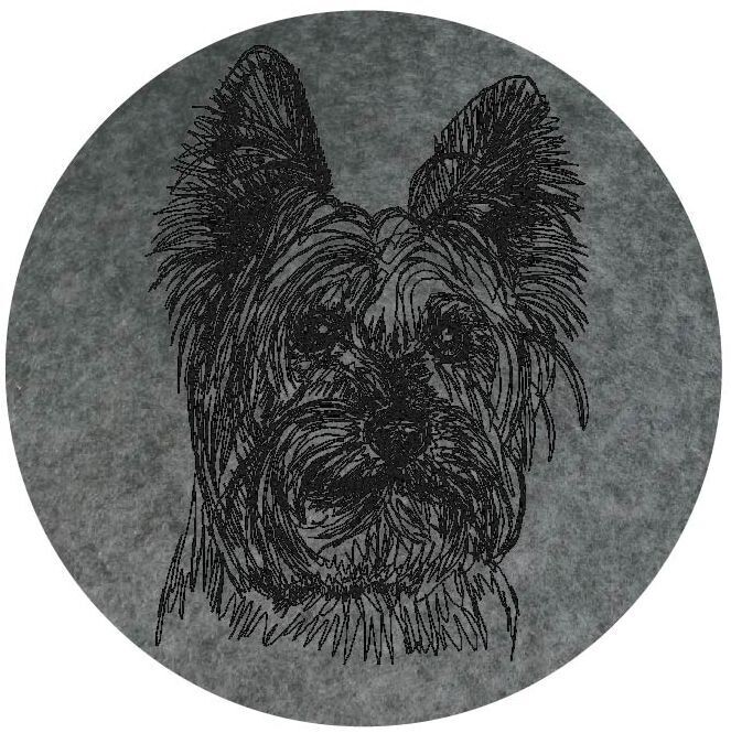 Filzuntersetzer für Gläser und Tassen - bestickt - Silky Terrier