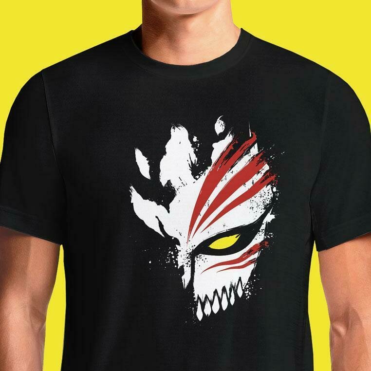 Hollow Mask Bleach Anime T-Shirts Design T Shirts India Online Ichigo Men's  Color T Shirt
