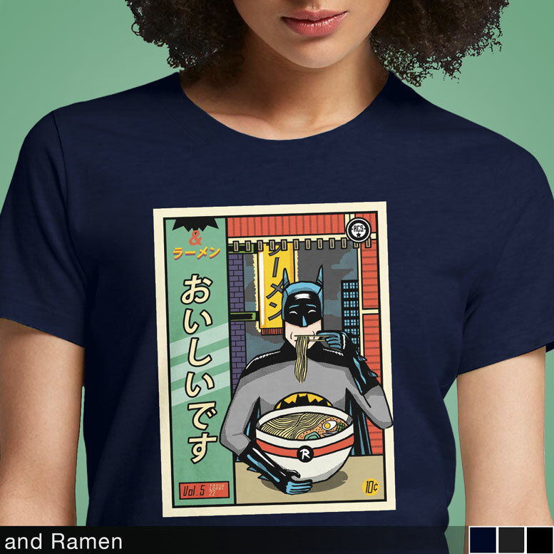Robin Ramen Navy Charcoal Black T Shirt