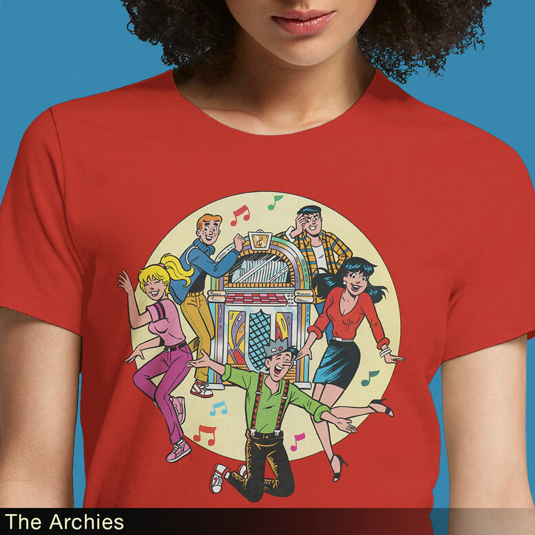 Archie and Friends Jughead Betty Veronica Black T-Shirt
