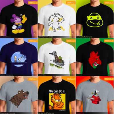 Comic Book T-Shirts Featuring Iconic Cartoon Characters - Available in India