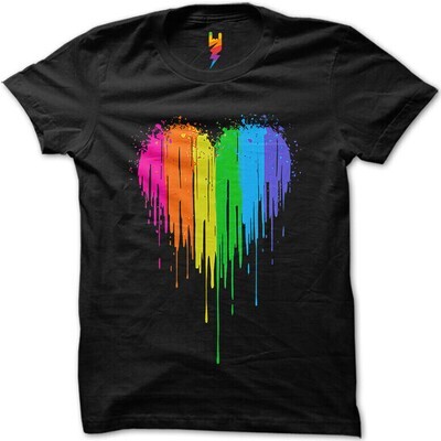 Rainbow Drip Heart T-Shirt Design - Perfect for Valentine's Day Love