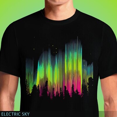 Electric Sky - Wear the Beauty of the Aurora Borealis on your T-Shirt