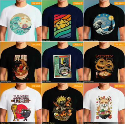 Get the Latest and Unique T-Shirt Design - Great Ramen Wave