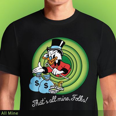 Exclusive Uncle Scrooge T-shirt: Dive into Greedy Gold