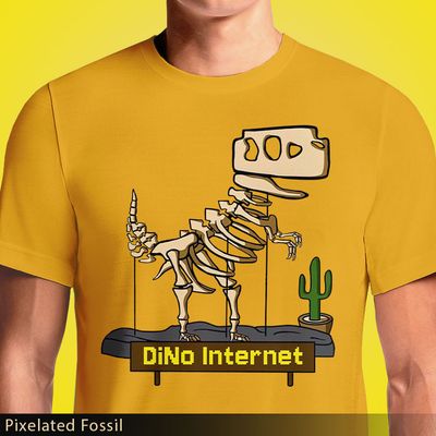 Get Cool Pixelated Fossil & Dino Internet T-Shirts | Shop Now!
