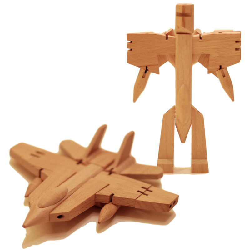 WooBot - Wooden Robot Transforms into a Fighter Jet