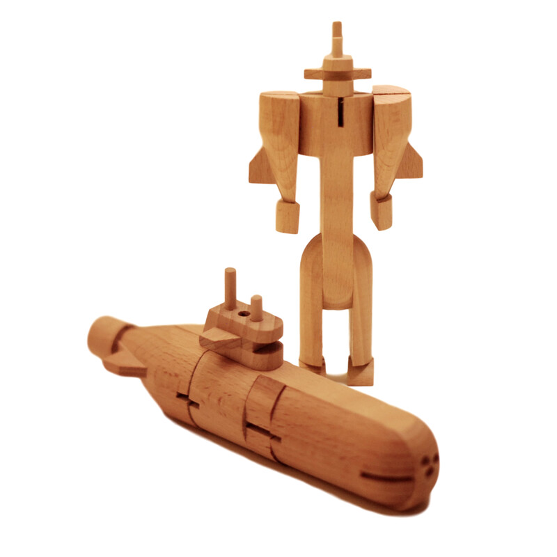 WooBot - Wooden Robot Transforms into a Submarine