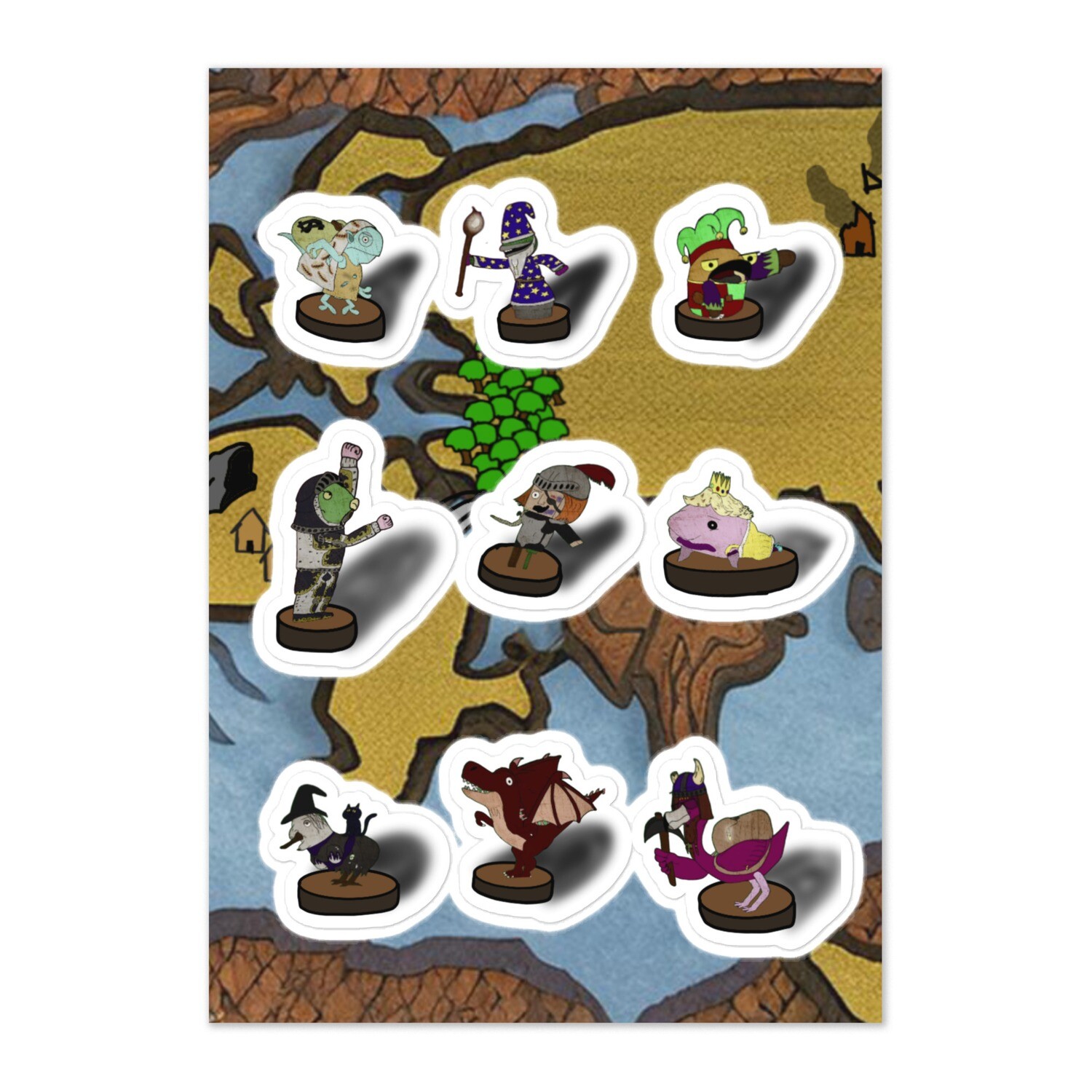 The Gang&#39;s D&amp;D Game Pieces Sticker sheet