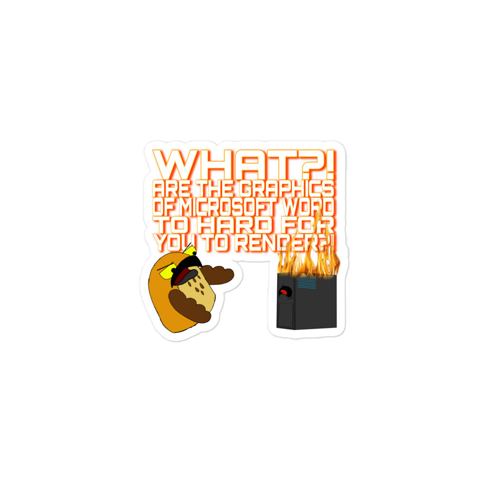My PC in flames stickers