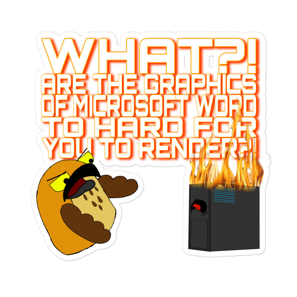 My PC in flames stickers