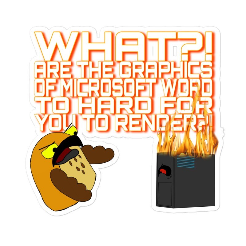My PC in flames stickers