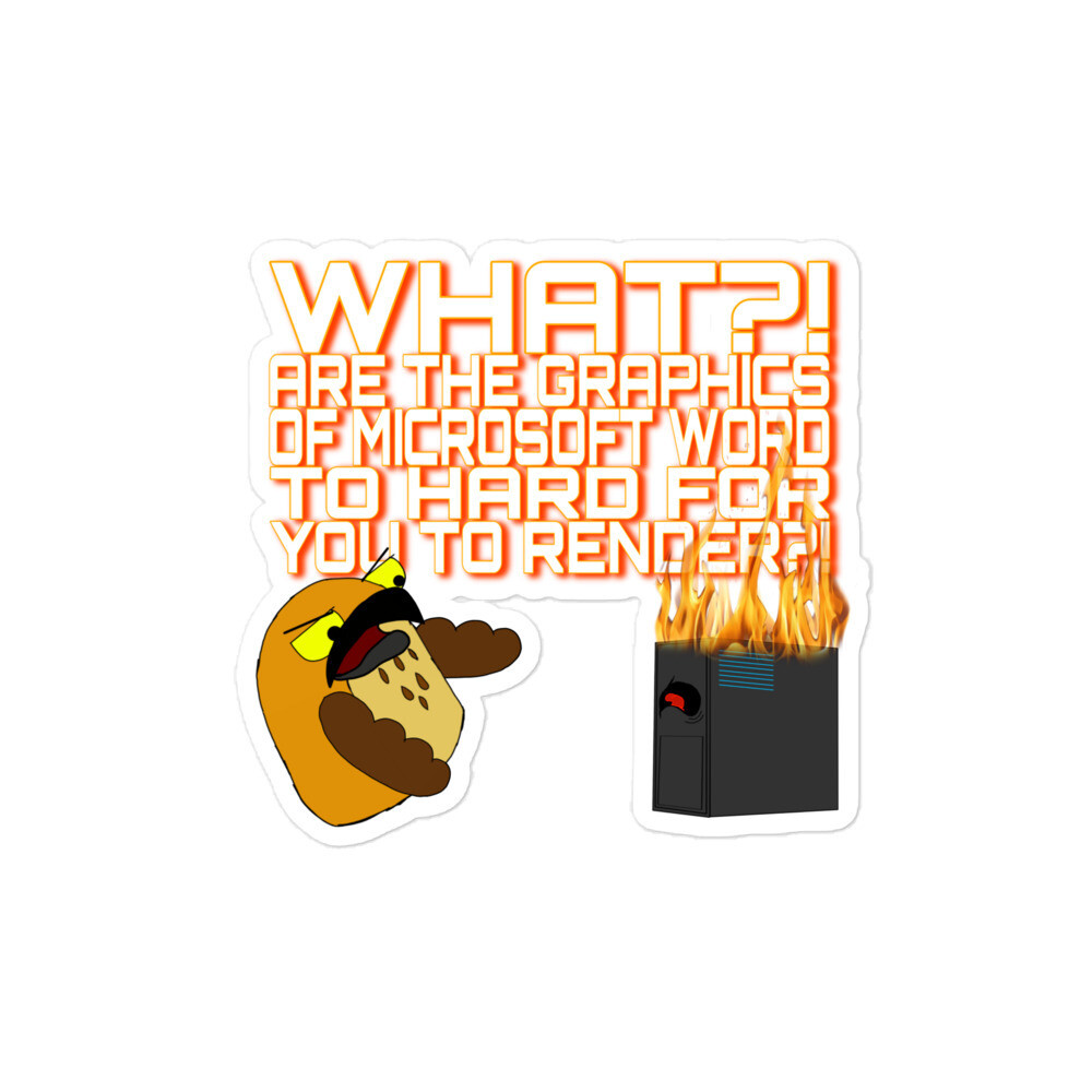 My PC in flames stickers