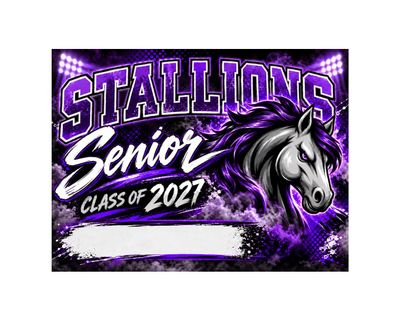 Madera Stallions Spotlight Custom Senior Yard Sign