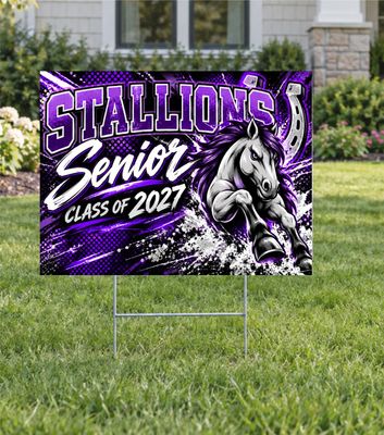 Madera Stallions Horseshoe Rush Senior Yard Sign