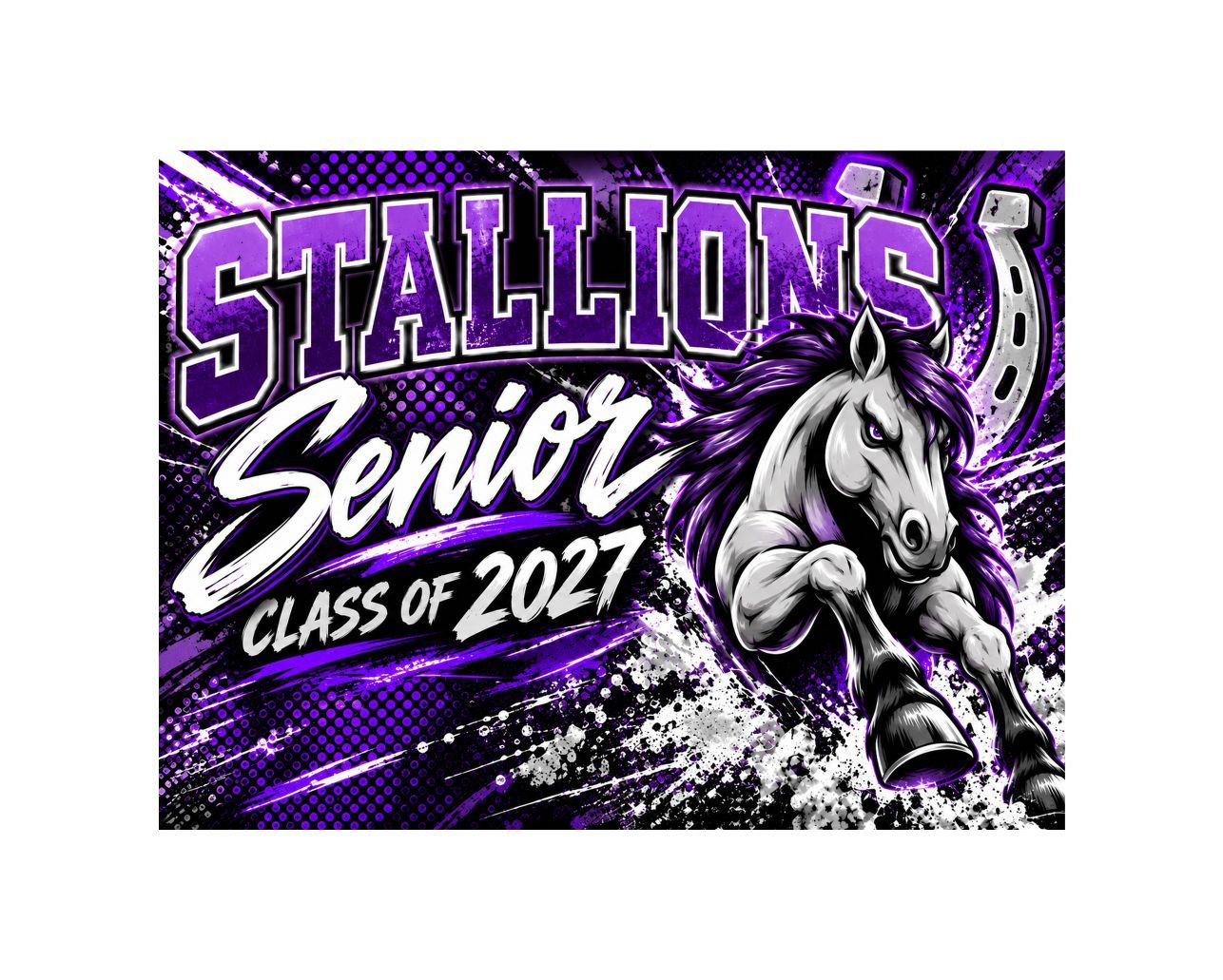 Madera Stallions Horseshoe Rush Senior Yard Sign