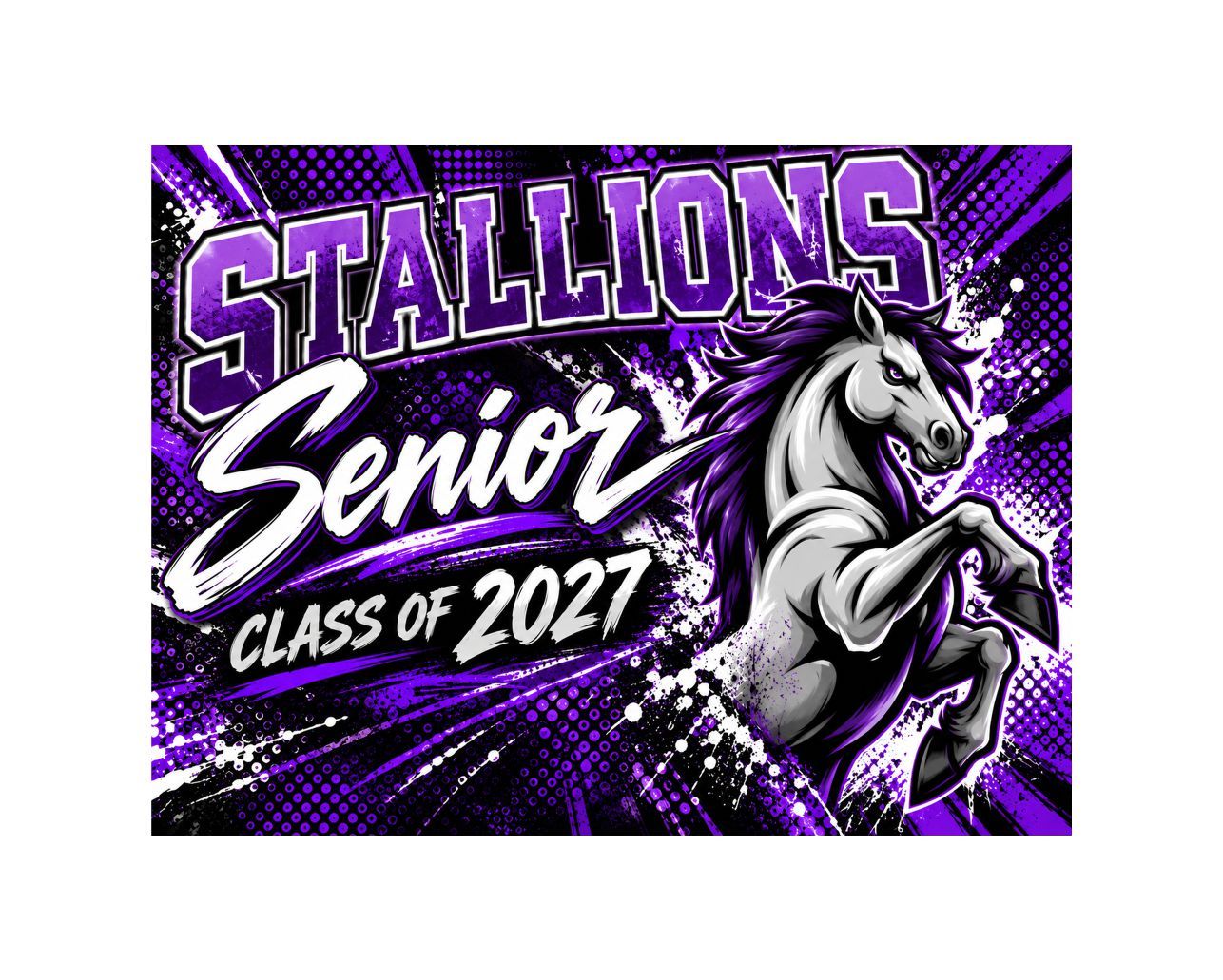 Madera Stallions Pop Art Senior Yard Sign