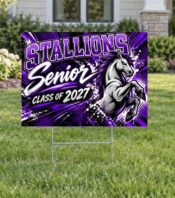 Madera Stallions Pop Art Senior Yard Sign
