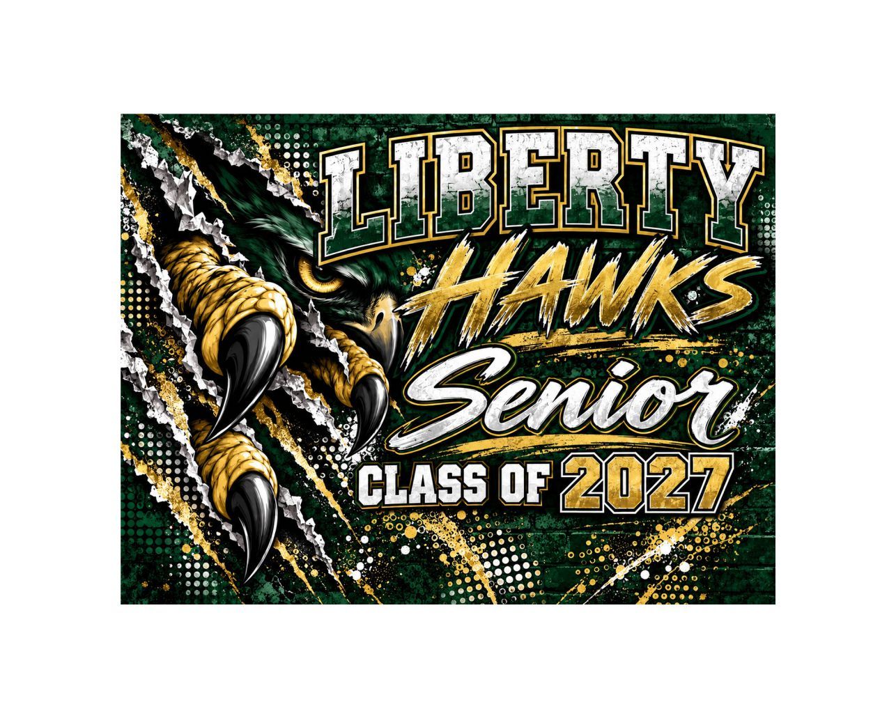 Liberty Hawks Claw Strike Senior Yard Sign