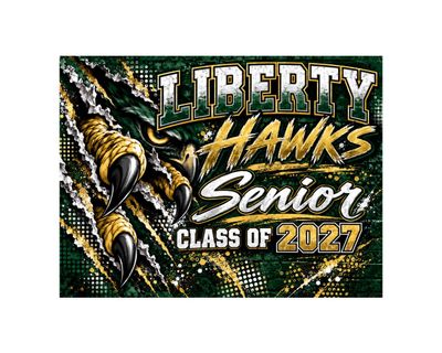 Liberty Hawks Claw Strike Senior Yard Sign