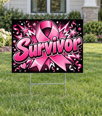 Breast Cancer Survivor Pop Art Yard Sign