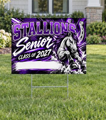 Madera Stallions Horseshoe Rush Custom Senior Yard Sign