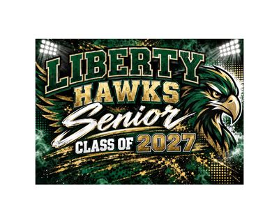 Liberty Hawks Stadium Lights Senior Yard Sign