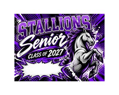 Madera Stallions Pop Art Custom Senior Yard Sign