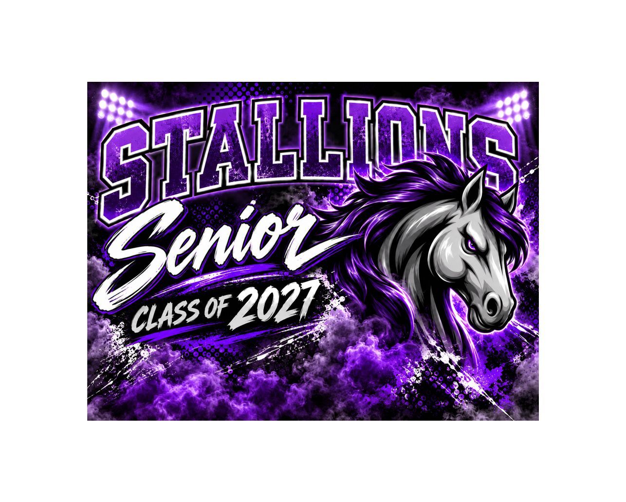 Madera Stallions Midnight Smoke Senior Yard Sign