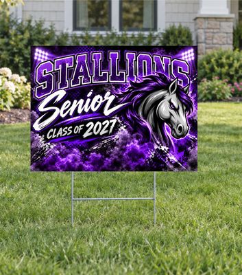 Madera Stallions Midnight Smoke Senior Yard Sign