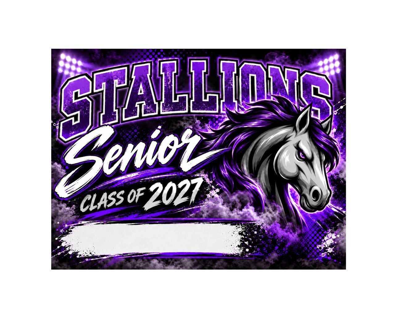 Madera Stallions Midnight Smoke Custom Senior Yard Sign