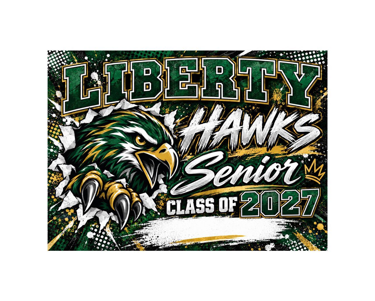 Liberty Hawks Breakthrough Custom Senior Yard Sign