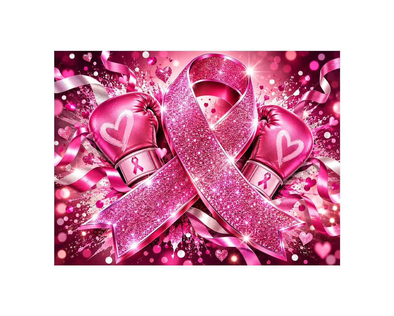 Breast Cancer Fight Strong Glitter Yard Sign