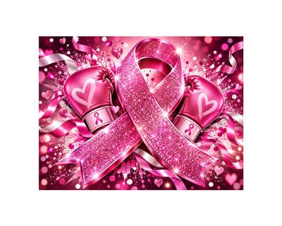 Breast Cancer Fight Strong Glitter Yard Sign