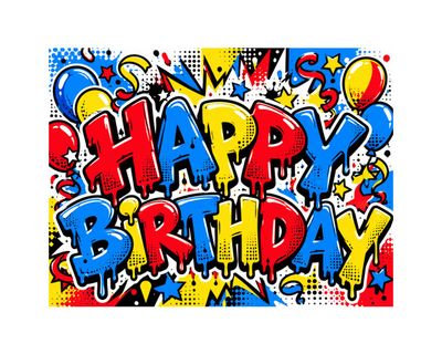 Bright Comic Happy Birthday Yard Sign