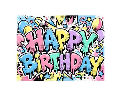 Pastel Comic Happy Birthday Yard Sign