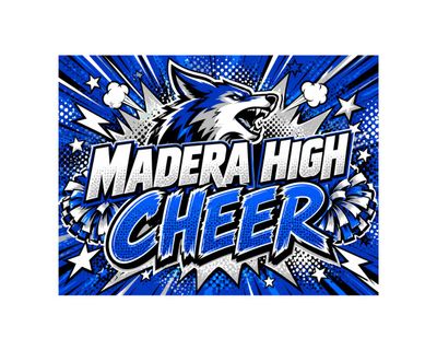 Madera High Coyotes Comic Cheer Yard Sign