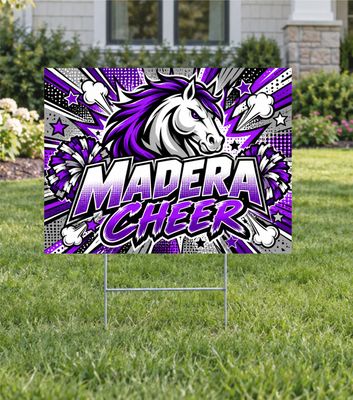 Madera Stallions Comic Cheer Yard Sign