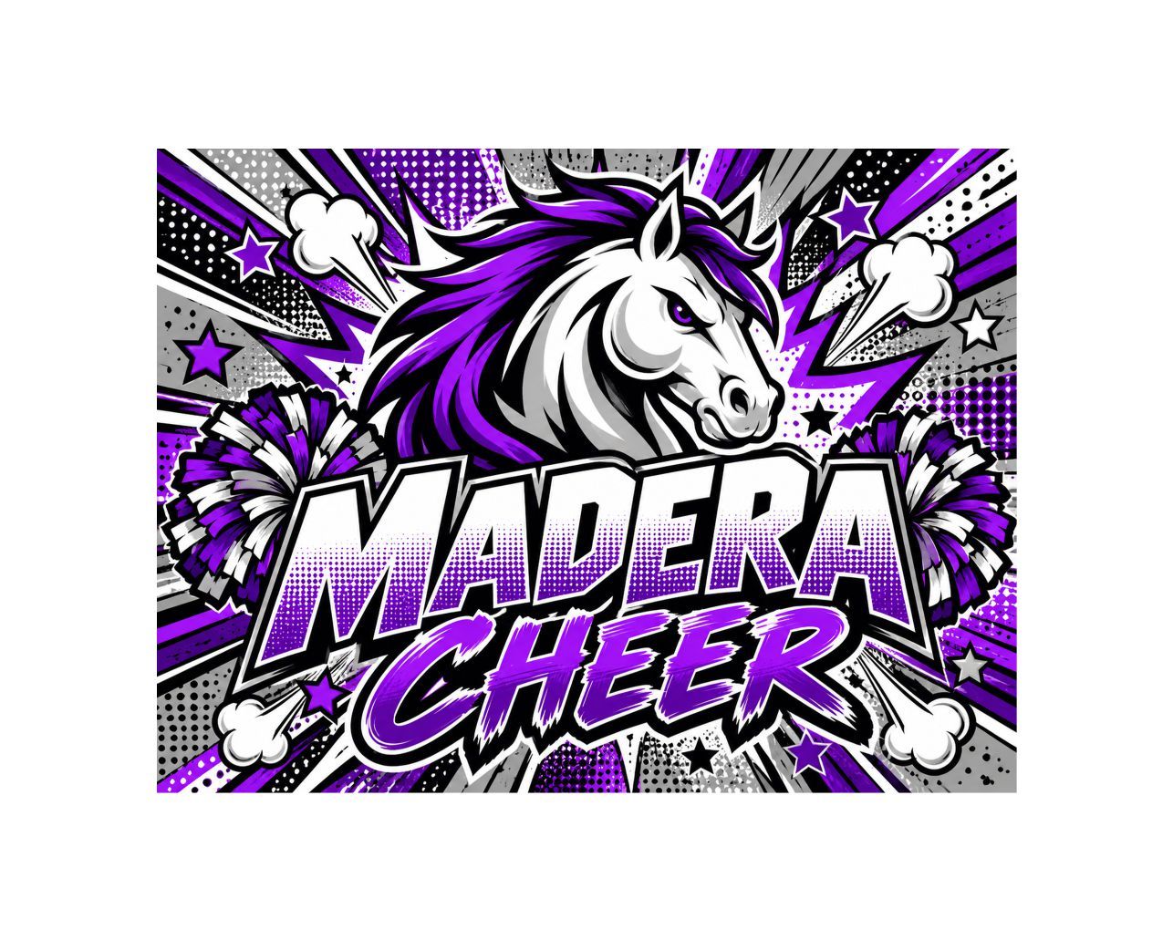 Madera Stallions Comic Cheer Yard Sign
