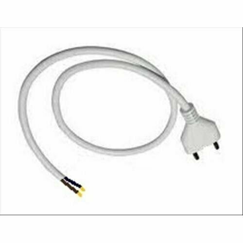 CAVO CON SPINA ITALIANA BIPOLARE BIANCO 2X1 10A 260 CM