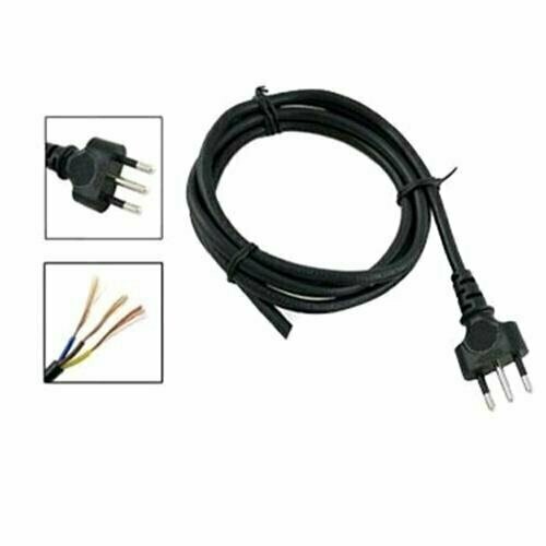 CAVO TRIPOLARE CON SPINA ITALIANA / SEZIONE 0.75 CM NERO - LUNGHEZZA 80 CM
