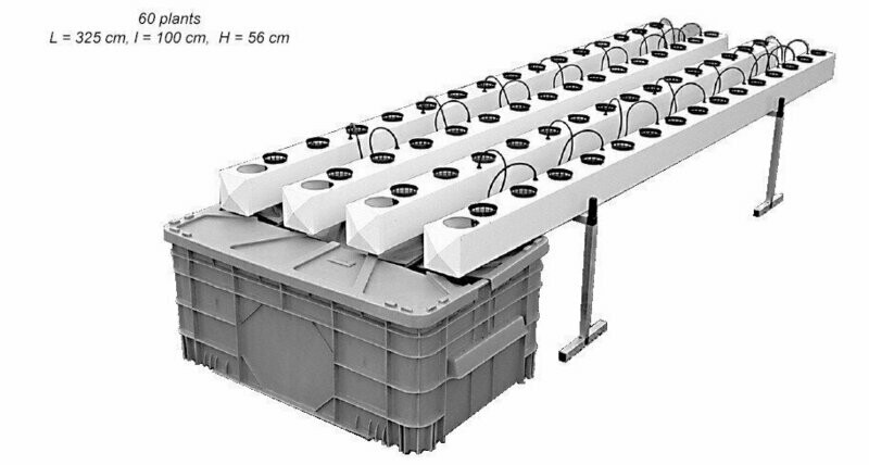 GHE AEROFLO 60 PIANTE - 3MQ (CL41007 + CL41010 + CV07003/RE05001 = VASCA + COPERCHIO)