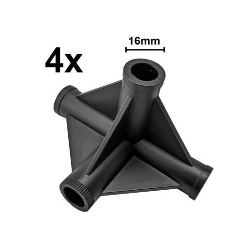 HOMEBOX - GANCI A 4 VIE PER ASTE 16MM (4 PEZZI)