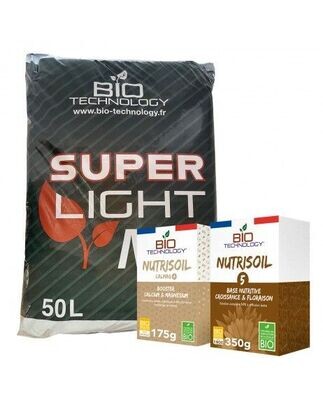 KIT PRONTO ALL'USO (SUPER LIGHT MIX 50L +NUTRISOIL 5/ 350GR + CALMAG 175GR)