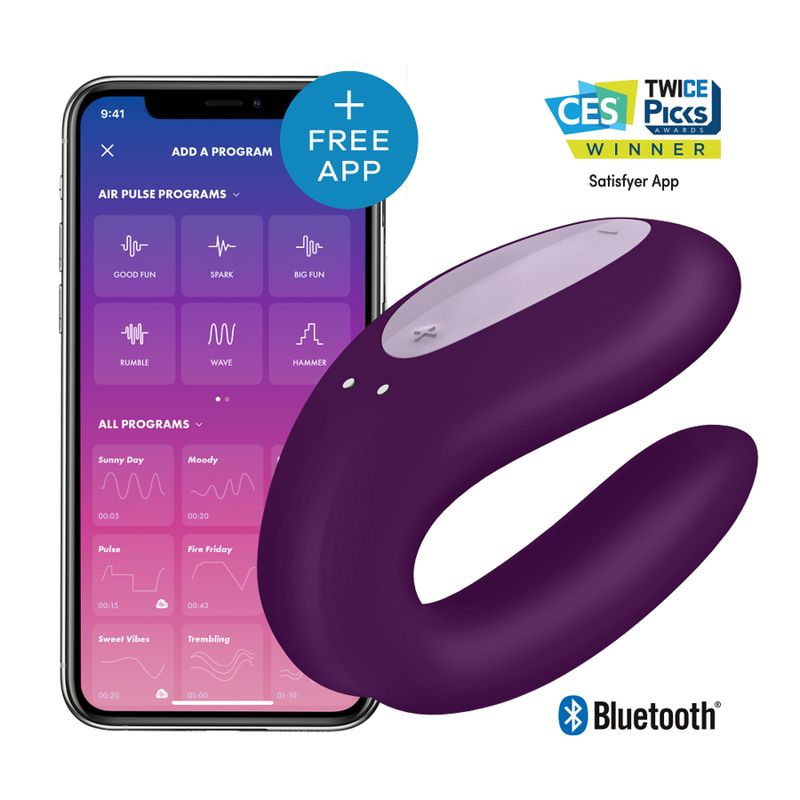 SATISFYER - DOUBLE JOY CON APP VIOLA SATISFYER - DOUBLE JOY CON APP VIOLA