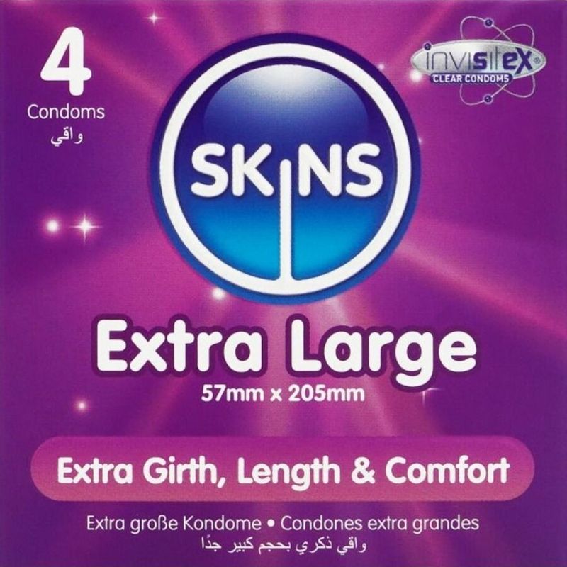 SKINS - PRESERVATIVI EXTRA LARGE PREMIUM CONFEZIONE DA 4