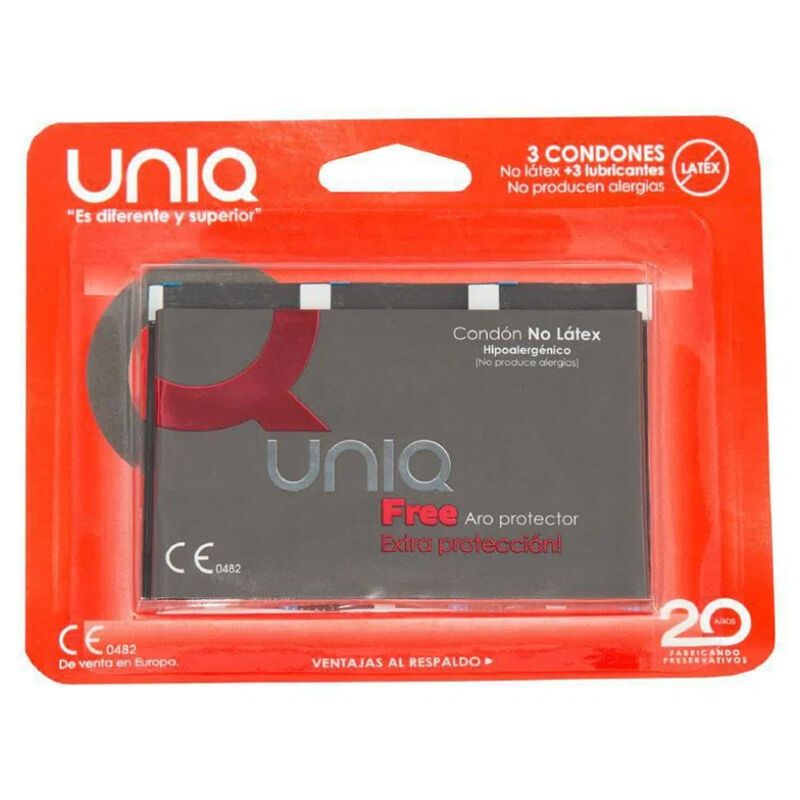 UNIQ - PRESERVATIVO SENZA LATTICE FREE CON ANELLO DI PROTEZIONE 3 UNITΓ UNIQ - PRESERVATIVO SENZA LATTICE FREE CON ANELLO DI PROTEZIONE 3 UNITΓ