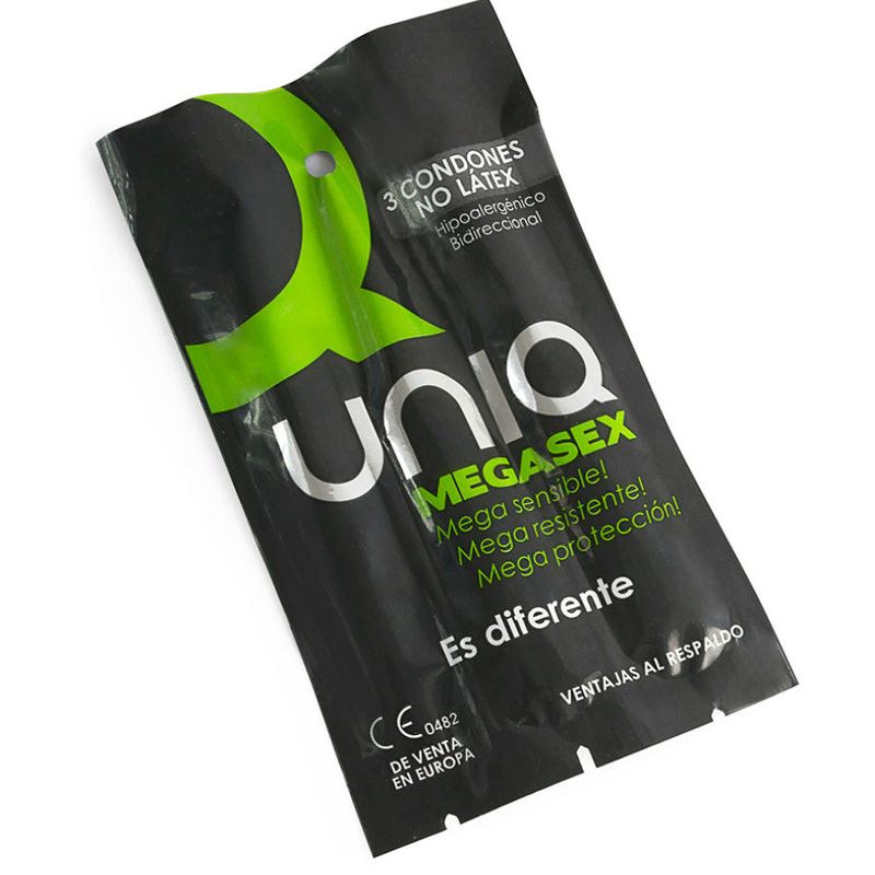 UNIQ - MEGASEX LATEX FREE SENSITIVE CONDOMS 3 UNITS UNIQ - MEGASEX LATEX FREE SENSITIVE CONDOMS 3 UNITS
