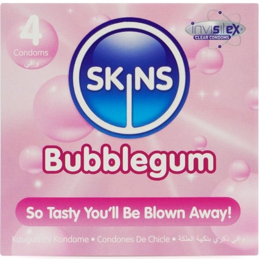 SKINS - BUBBLEGUM PREMIUM CONDOM CONFEZIONE DA 4 SKINS - BUBBLEGUM PREMIUM CONDOM CONFEZIONE DA 4