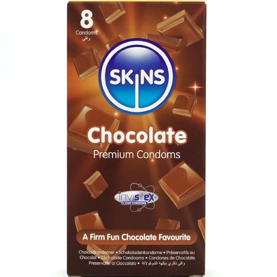 SKINS - PRESERVATIVI PREMIUM AL CIOCCOLATO CONFEZIONE DA 8